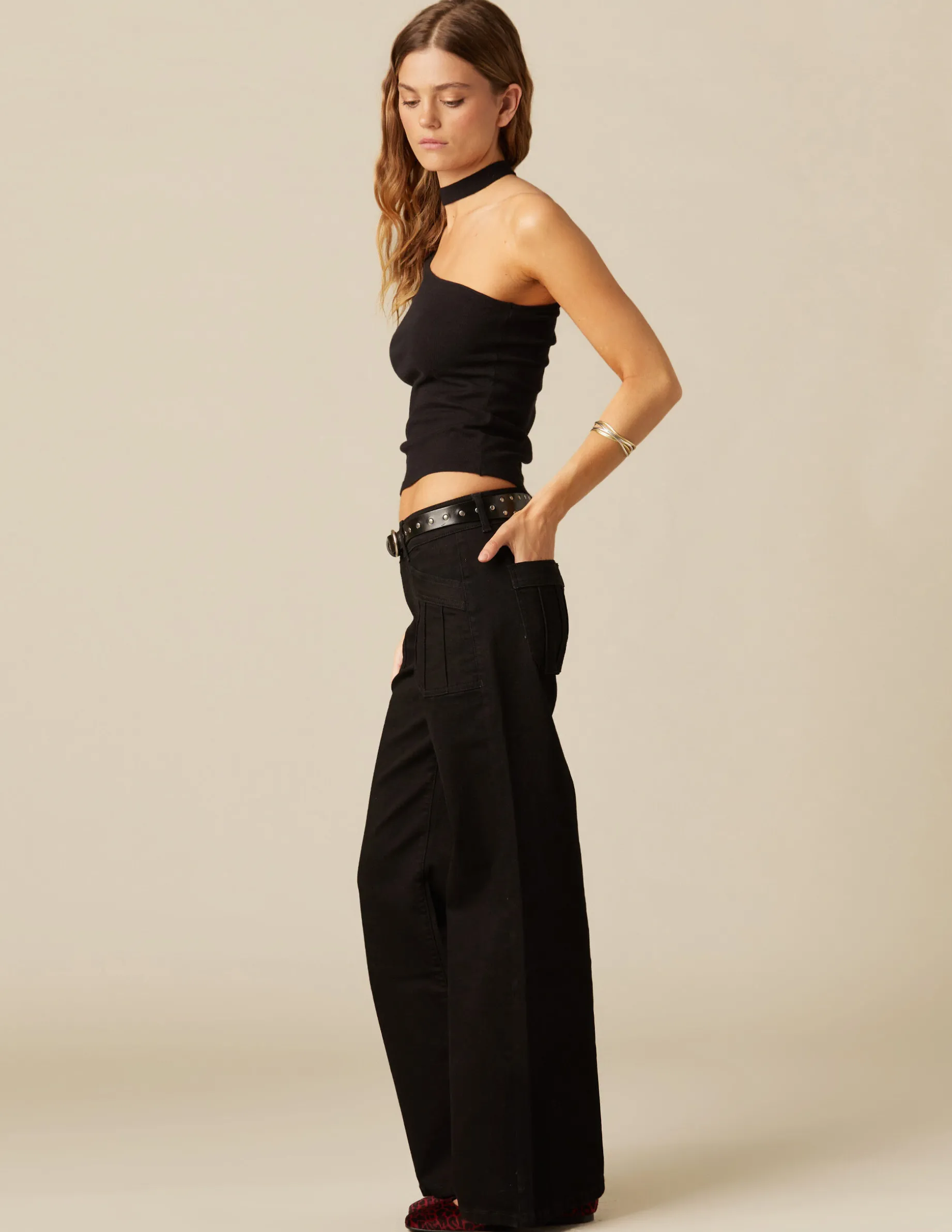 Discount NÍCOLI PANTALÓN NEGRO BOLSILLOS COSTURAS Negros