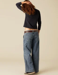 Hot NÍCOLI PANTALÓN NN BORDADO AZUL Azulvaquero