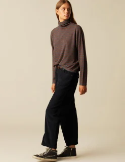 Discount NÍCOLI PANTALÓN PANA AZUL ZIG ZAG Negros