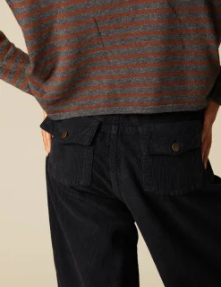 Discount NÍCOLI PANTALÓN PANA AZUL ZIG ZAG Negros