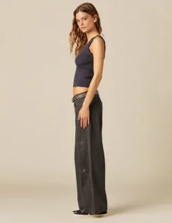 Fashion NÍCOLI PANTALÓN TACHAS SOLES GRIS Grises