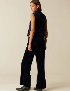 Fashion NÍCOLI PANTALÓN TERCIOPELO AZUL Azulesoscuros