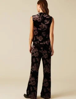 Best NÍCOLI PANTALÓN TERCIOPELO FLOR Mora