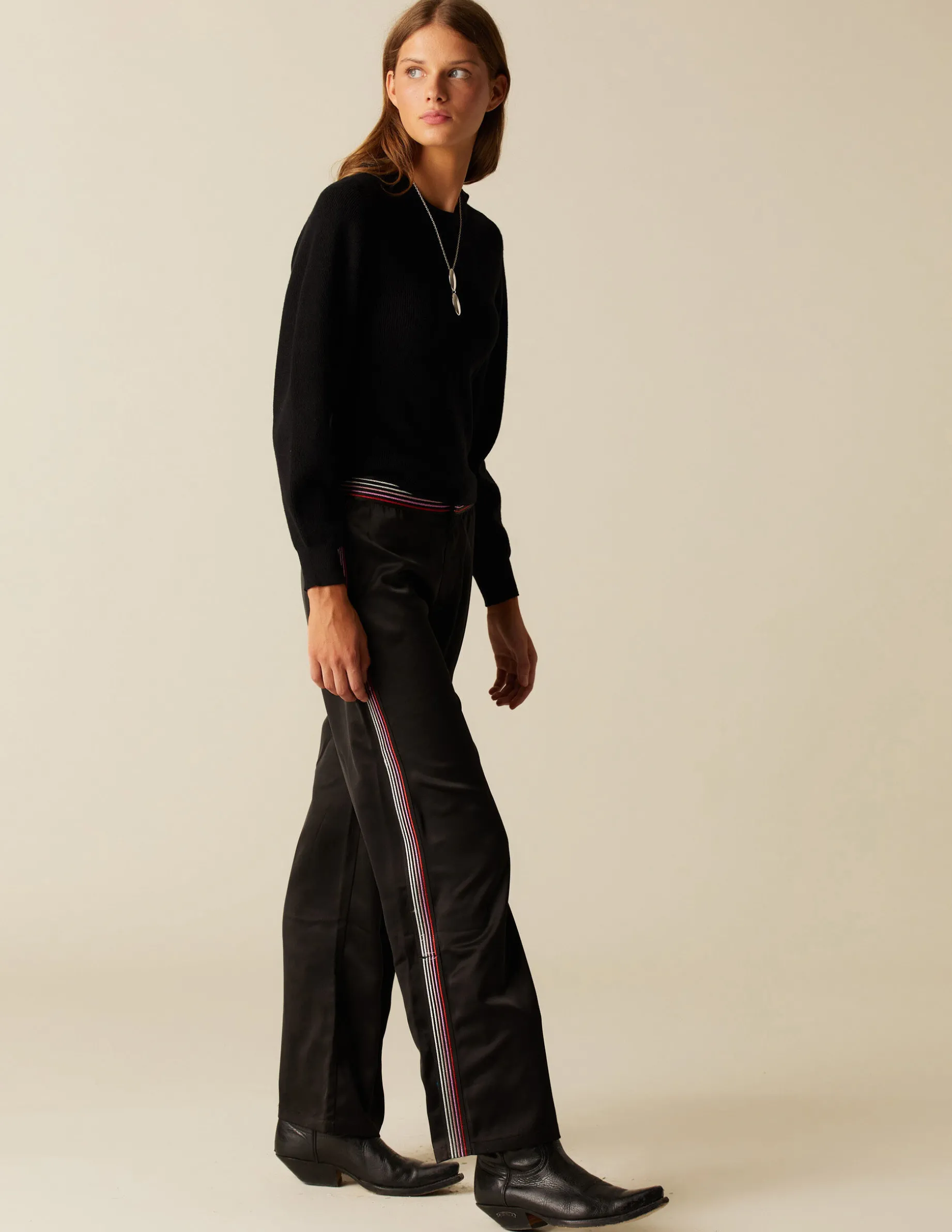 Cheap NÍCOLI PANTALÓN TIRA MULTICOLOR Negros