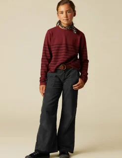 New NÍCOLI PANTALÓN WIDE LEG PANA AZUL Grisesantracitas