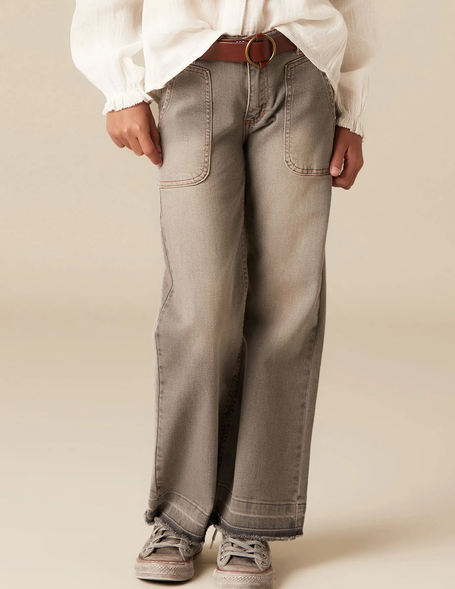 Clearance NÍCOLI PantalÓn wide leg vaquero gris claro Grisesclaros