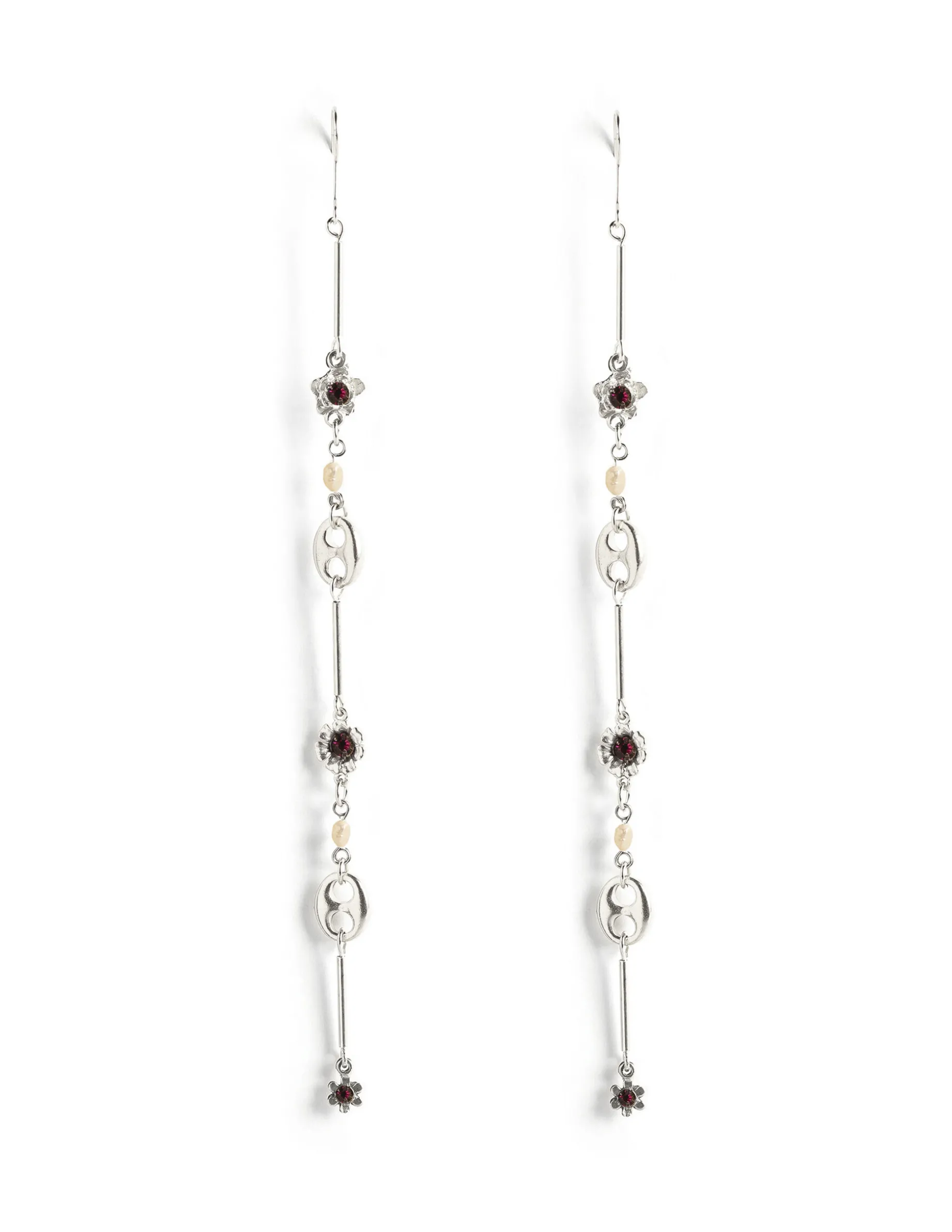 Fashion NÍCOLI PENDIENTE CADENA PERLA PLATEADO Metalizados