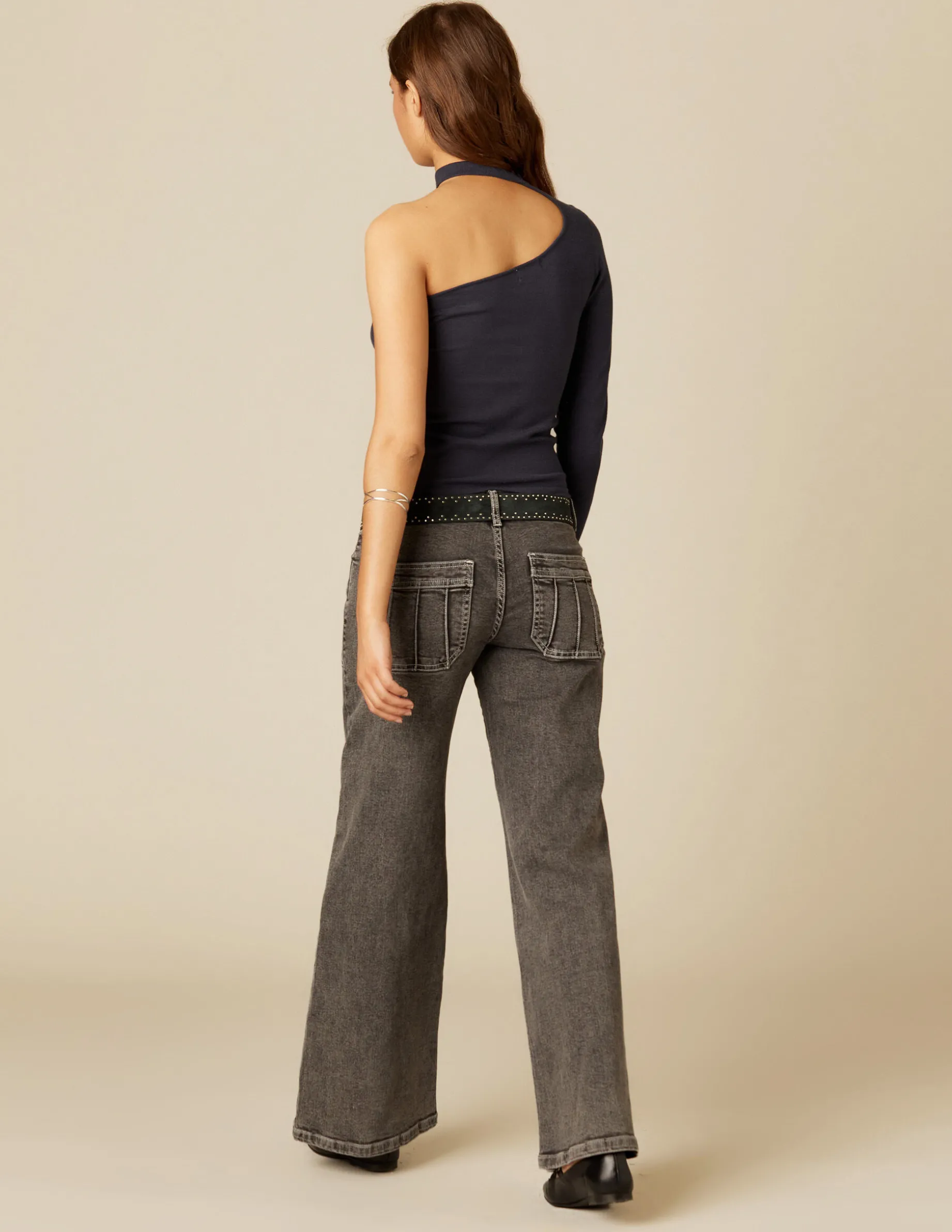 Best NÍCOLI TOP ASIMéTRICO ABERTURA ESCOTE AZUL Azulesoscuros