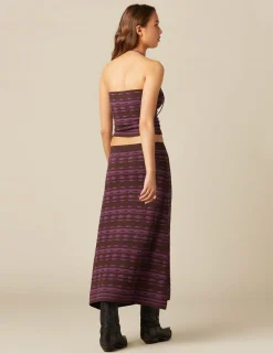 Clearance NÍCOLI TOP BICOLOR MARRÓN Y Mora