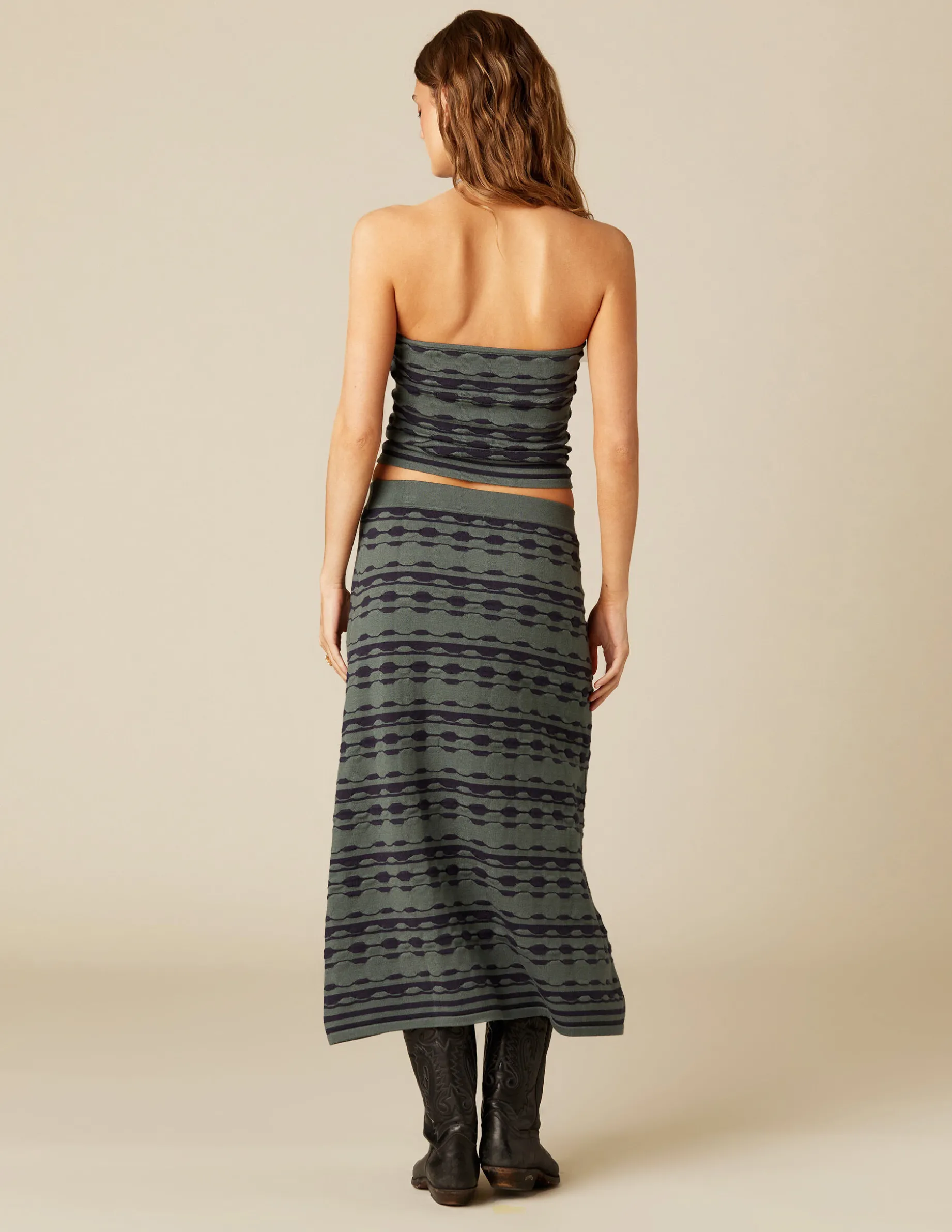 Store NÍCOLI TOP BICOLOR VERDE Y AZUL Verdebotella