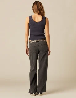 Clearance NÍCOLI TOP CANALé ENCAJE AZUL Azulesoscuros