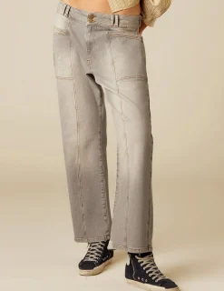 Fashion NÍCOLI VAQUERO GRIS COSTURAS Grises