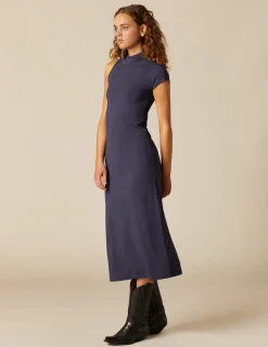 Shop NÍCOLI VESTIDO ASIMéTRICO AZUL Azulvaquero