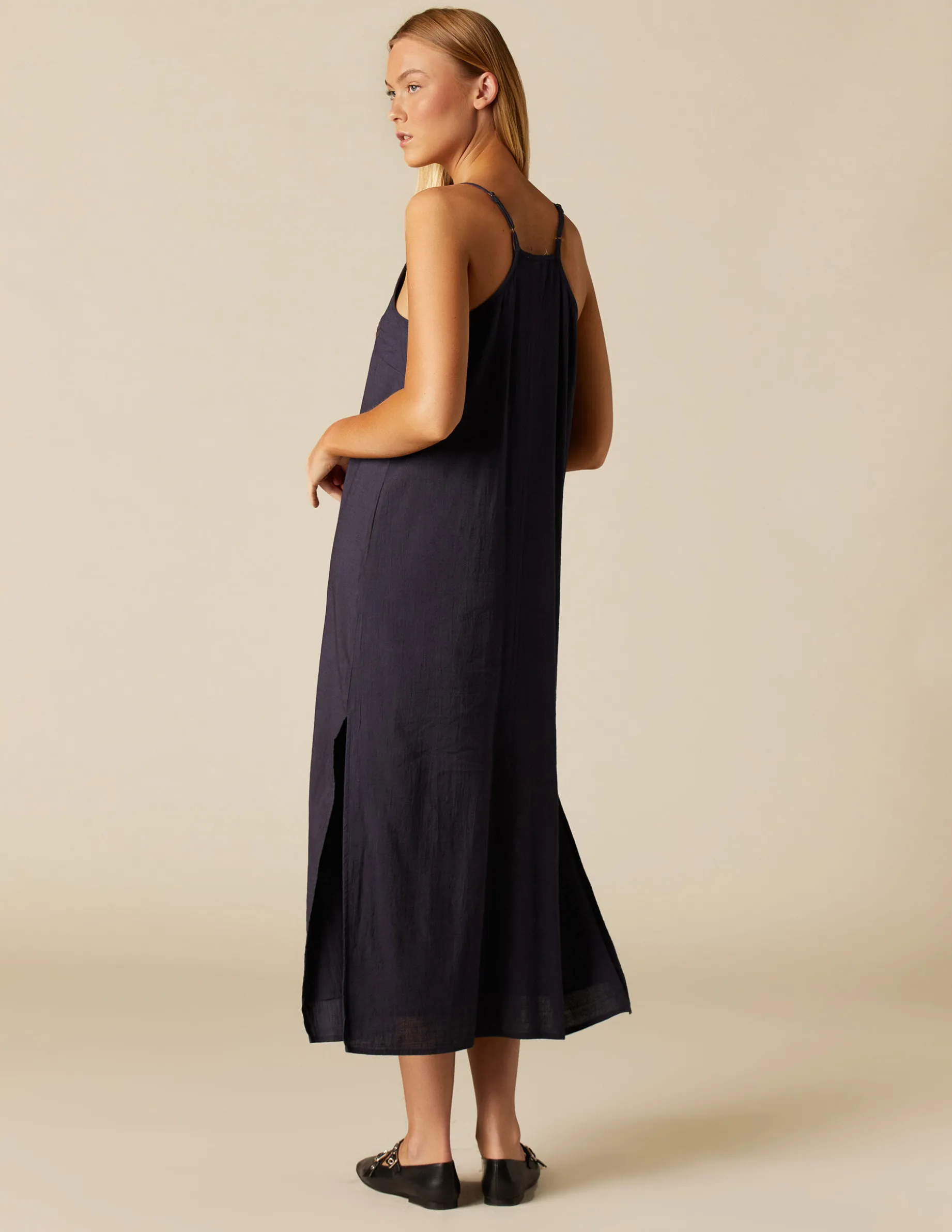 Cheap NÍCOLI VESTIDO AZUL TIRANTES BORDADO Azulesoscuros