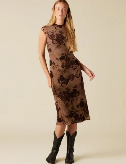 Discount NÍCOLI VESTIDO FLOR TULLE MARRÓN Marrones